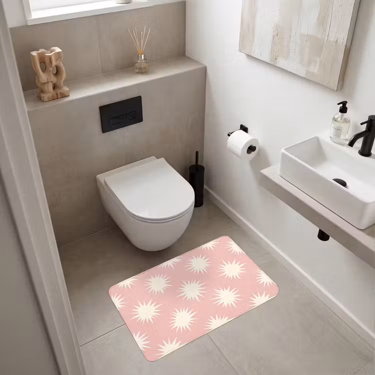 Zonnen - Patroon - Roze Badmat middel 997 -sfeer4