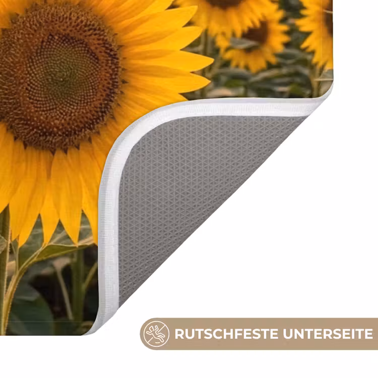 Zonnebloemen - Heuvellandschap - Geel Badmat middel -USP_AntislipDE