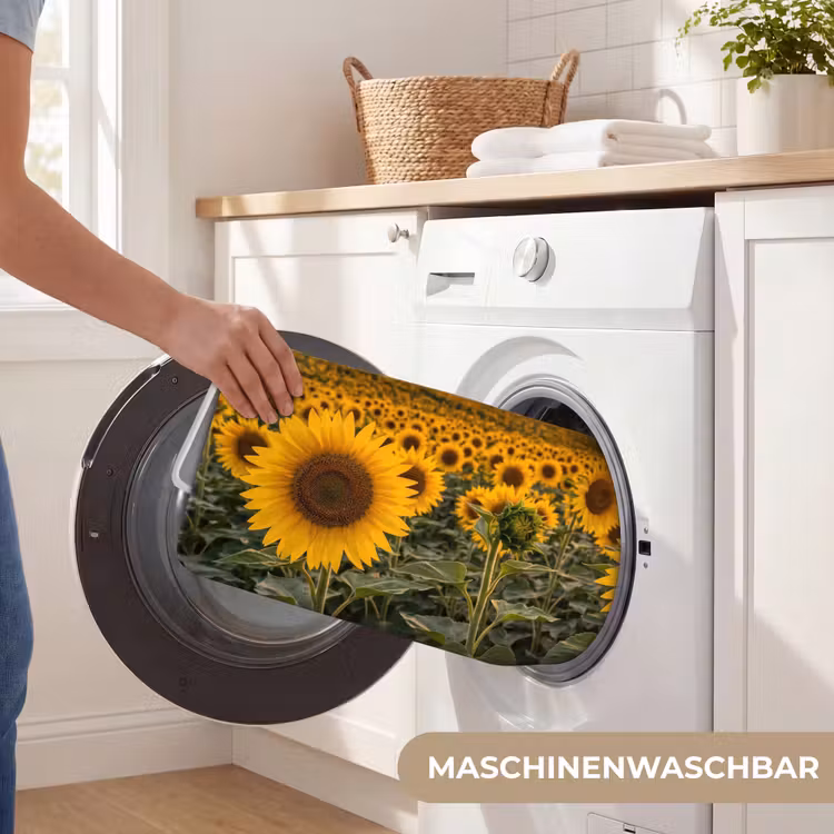 Zonnebloemen - Heuvellandschap - Geel Badmat middel -USP_WasbaarDE