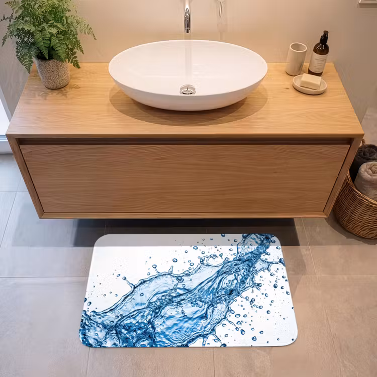 Spash - Water - Blauw Badmat middel -sfeer1