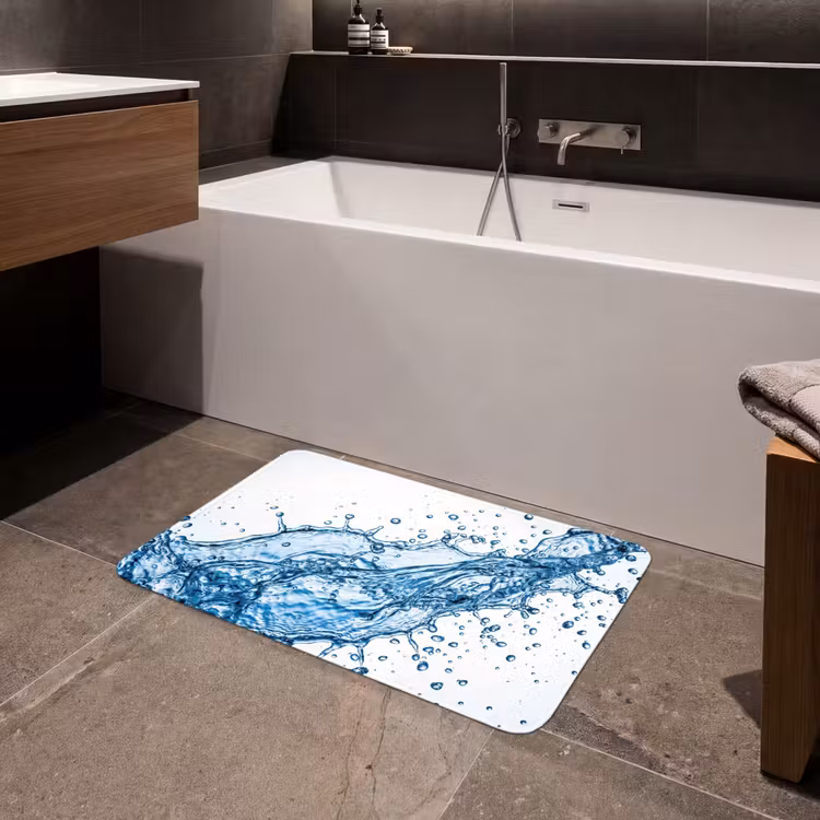 Spash - Water - Blauw Badmat middel -sfeer3