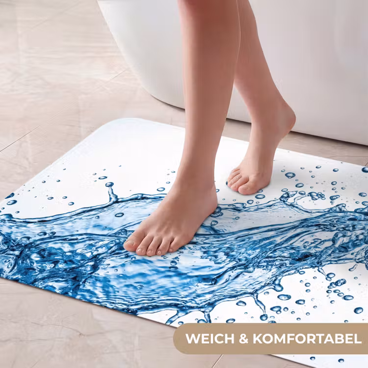 Spash - Water - Blauw Badmat middel -USP_ZachtDE