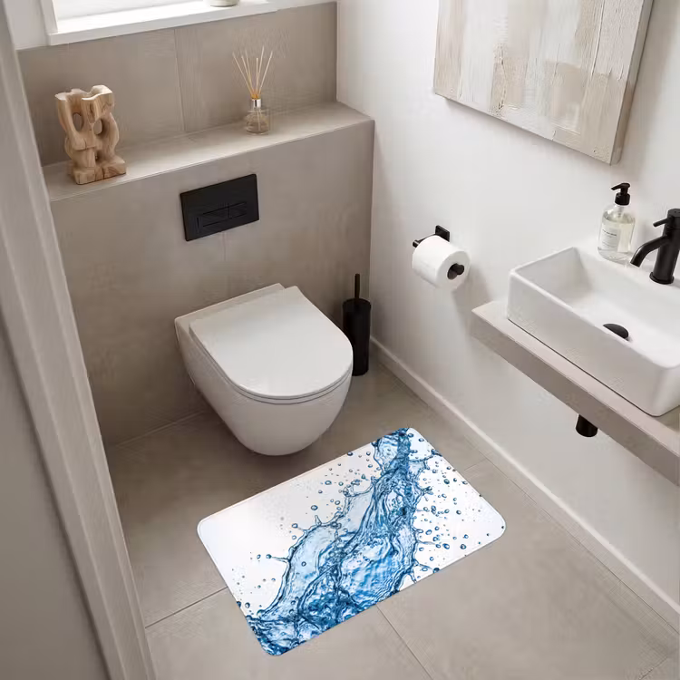 Spash - Water - Blauw Badmat middel -sfeer4