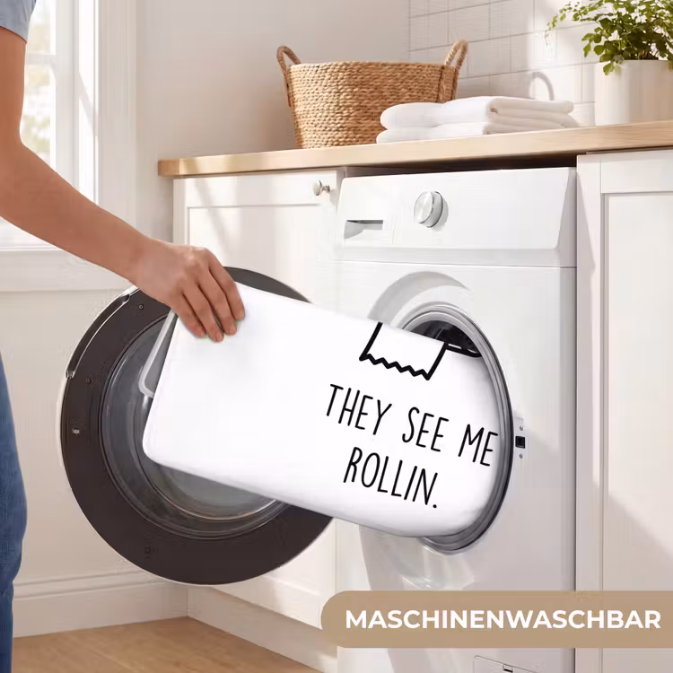 Spreuk - WC papier - They see me rollin - Wit - Quotes Badmat middel -USP_WasbaarDE