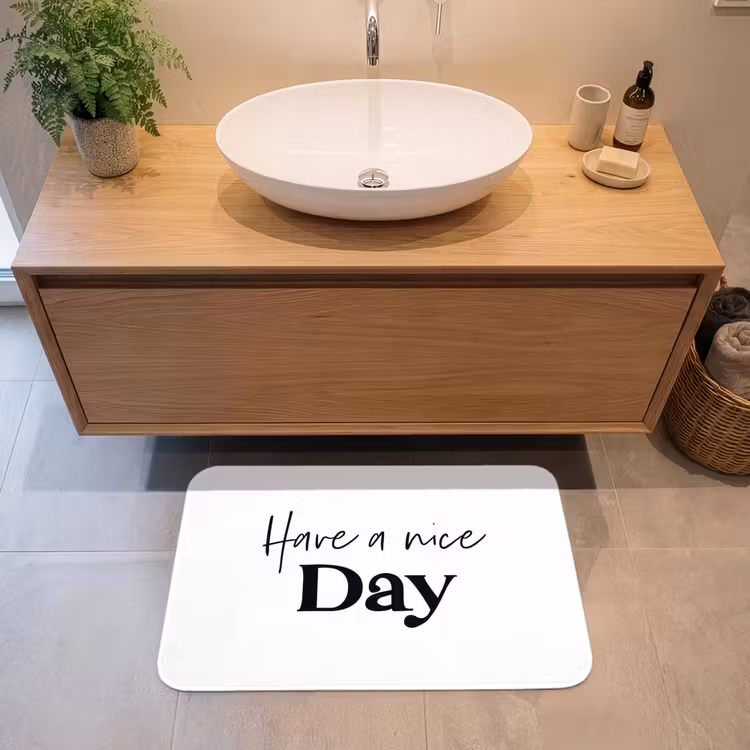 Spreuken - Have a nice day - Wit - Quote Badmat middel -sfeer1