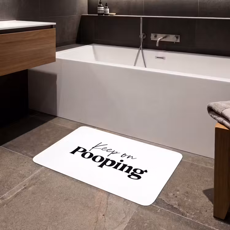 Spreuken - Keep on pooping - Wit - Quotes Badmat middel -sfeer3