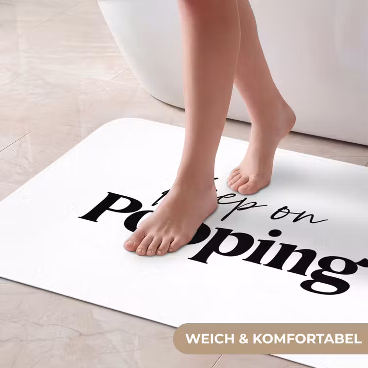 Spreuken - Keep on pooping - Wit - Quotes Badmat middel -USP_ZachtDE