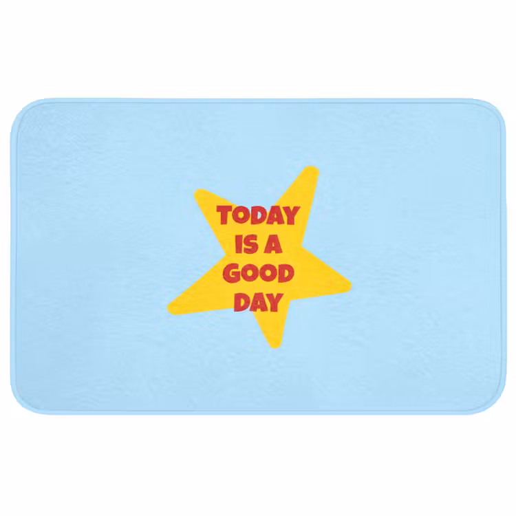 Ster - Today is a good day - Blauw Badmat middel -3d