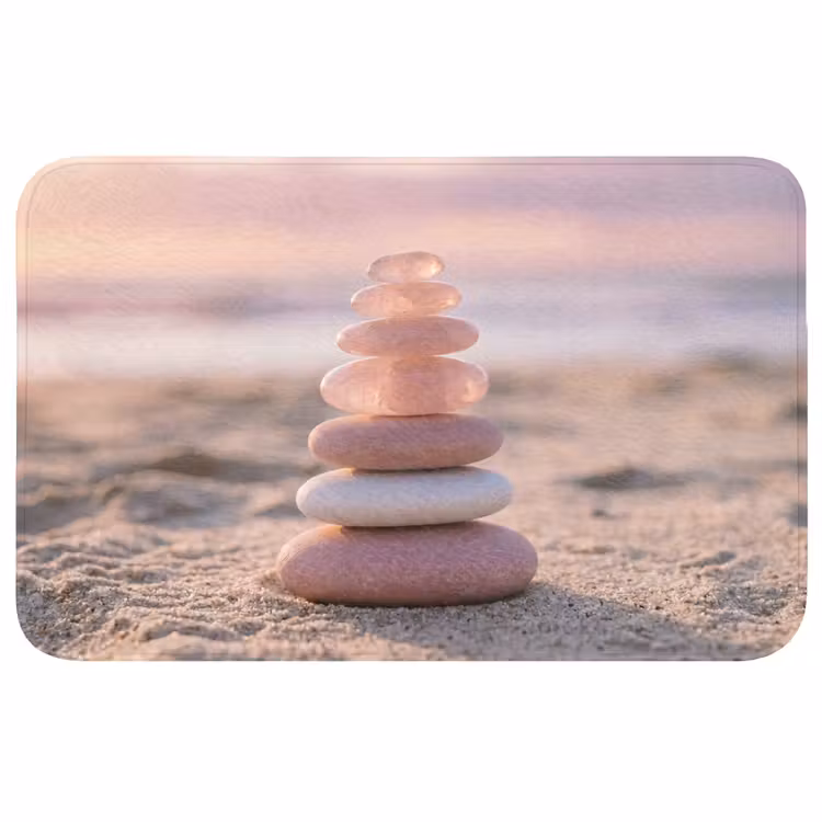 Stenen - Zand - Roze Badmat middel -3d