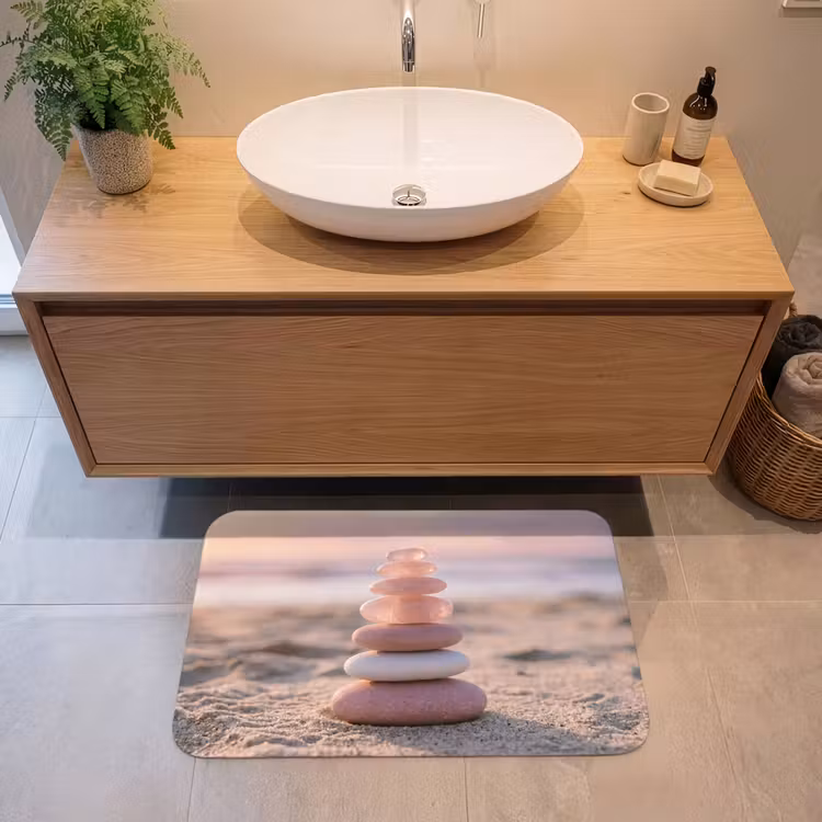 Stenen - Zand - Roze Badmat middel -sfeer1