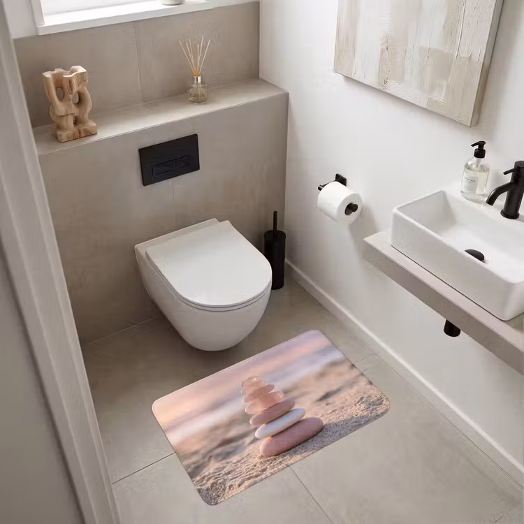 Stenen - Zand - Roze Badmat middel -sfeer4