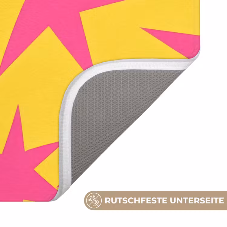 Sterren - Patroon - Roze - Geel Badmat middel 997 -USP_AntislipDE