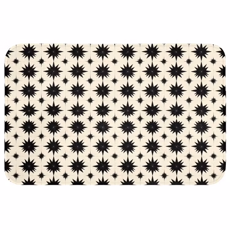 Stervormen - Geometrisch - Zwart Badmat middel 997 -3d