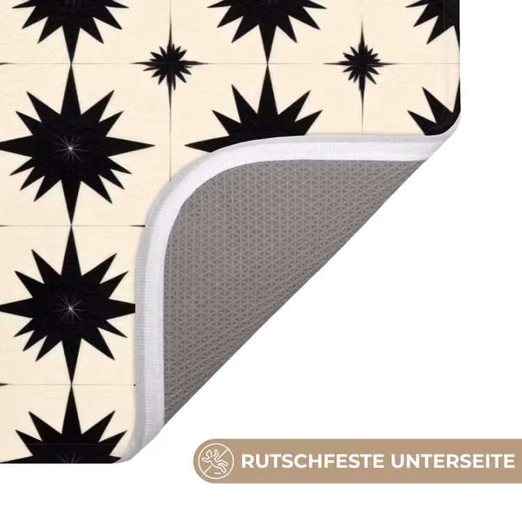 Stervormen - Geometrisch - Zwart Badmat middel 997 -USP_AntislipDE