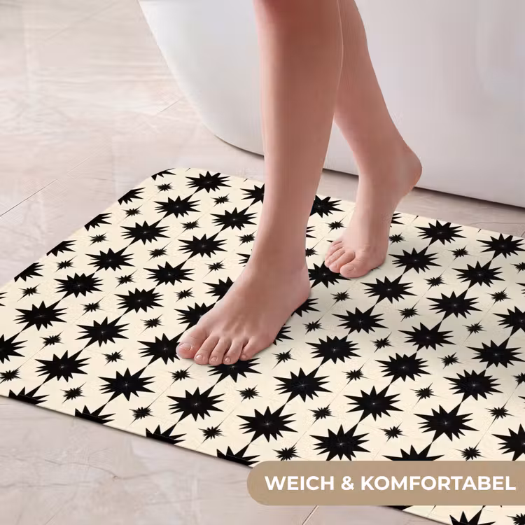 Stervormen - Geometrisch - Zwart Badmat middel 997 -USP_ZachtDE