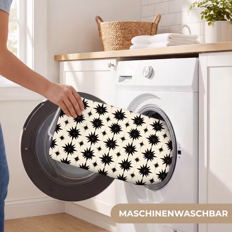 Stervormen - Geometrisch - Zwart Badmat middel 997 -USP_WasbaarDE