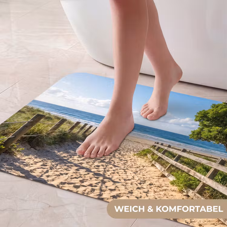 Strand - Zandpad - Oceaan - Natuur Badmat middel -USP_ZachtDE