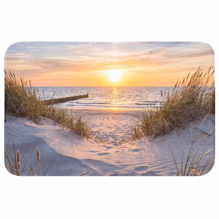 Strand - Zonsondergang - Natuur - Landschap Badmat middel -3d