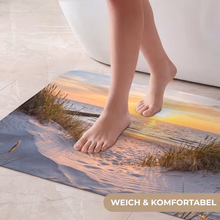 Strand - Zonsondergang - Natuur - Landschap Badmat middel -USP_ZachtDE