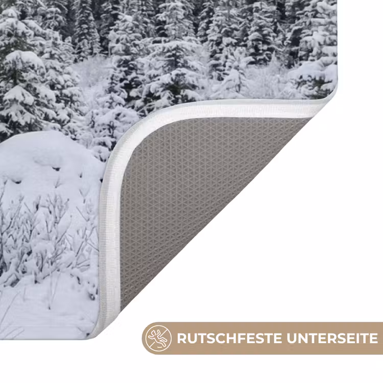 Weg - Bergen - Sneeuw - Naaldbos - Avontuurlijk Badmat middel -USP_AntislipDE