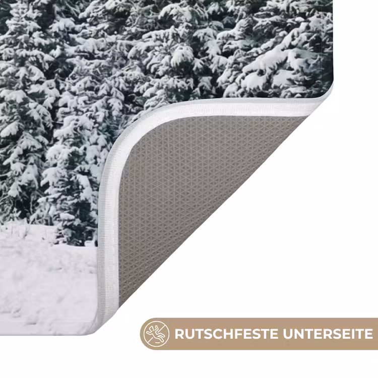 Weg - Sneeuw - Naaldbos - Winter - Avontuurlijk Badmat middel -USP_AntislipDE