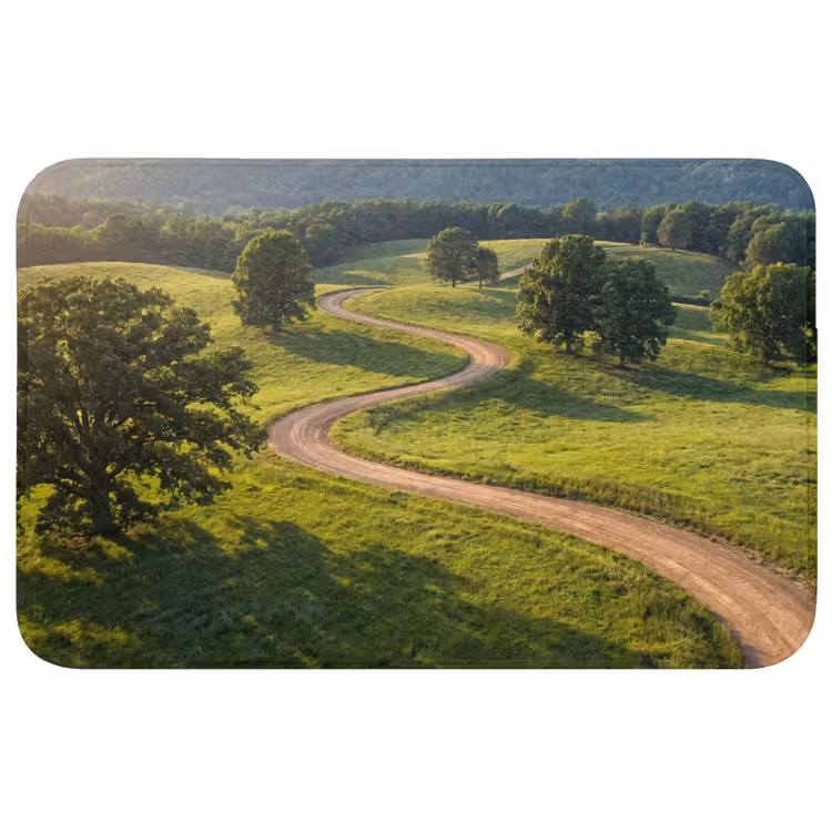 Weg - Weide - Natuur - Groen Badmat middel -3d