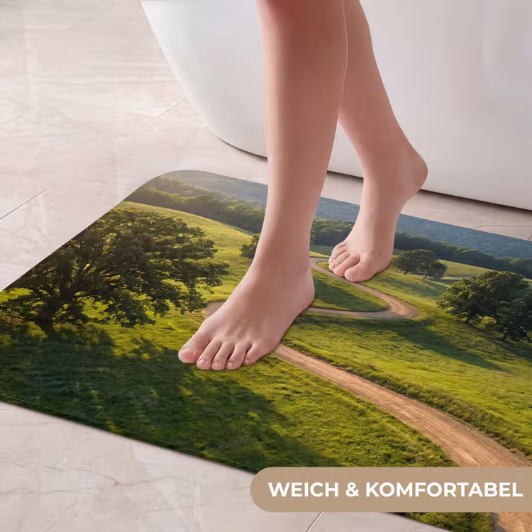 Weg - Weide - Natuur - Groen Badmat middel -USP_ZachtDE