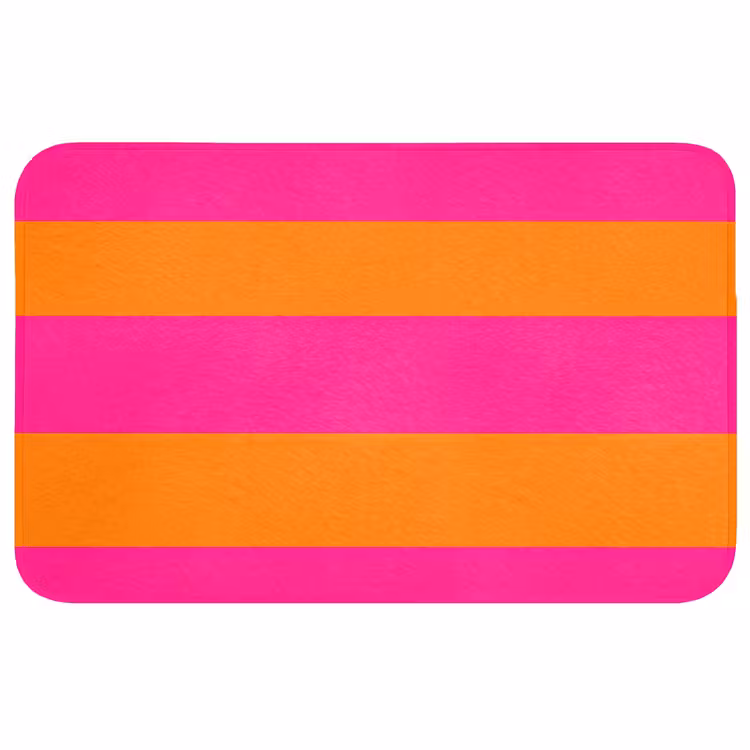 Strepen - Horizontaal - Roze Badmat middel 997 -3d