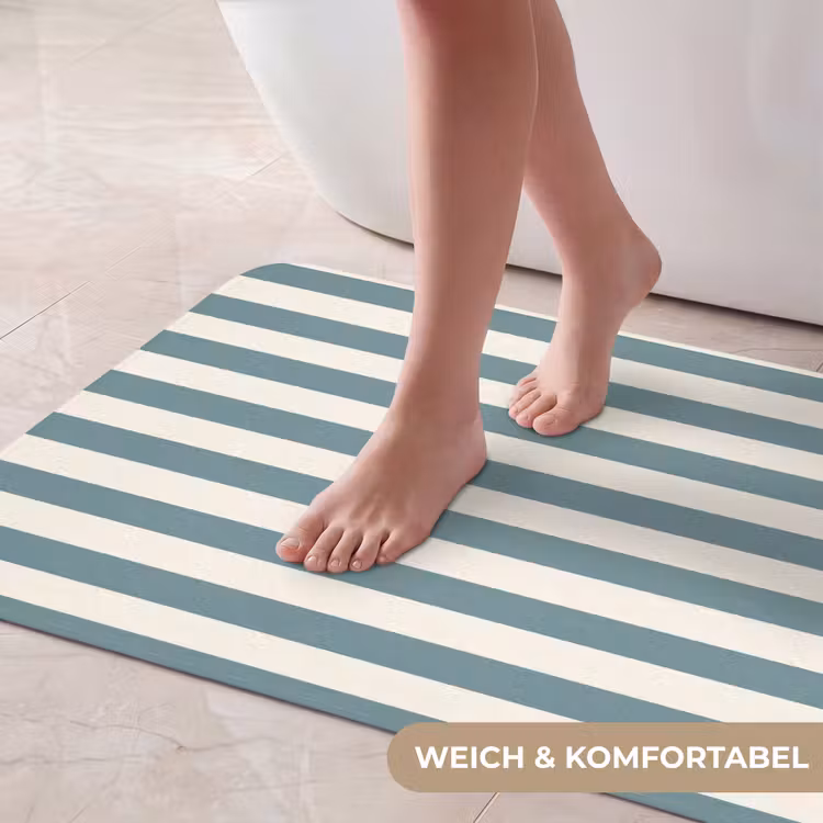 Strepen - Modern - Blauw Badmat middel 997 -USP_ZachtDE