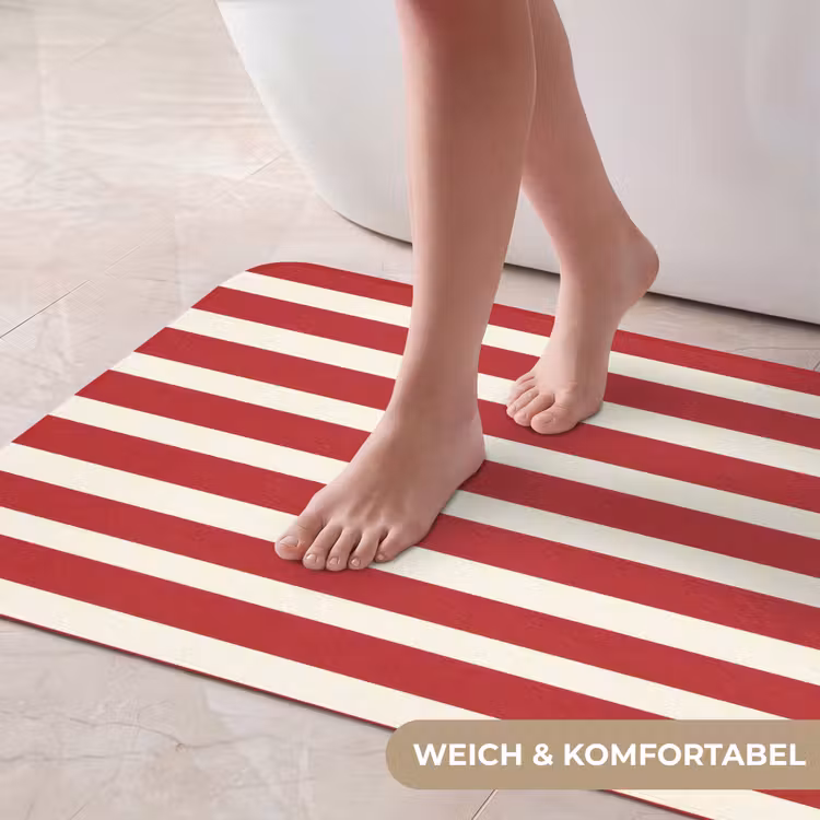 Strepen - Patroon - Rood Badmat middel 997 -USP_ZachtDE
