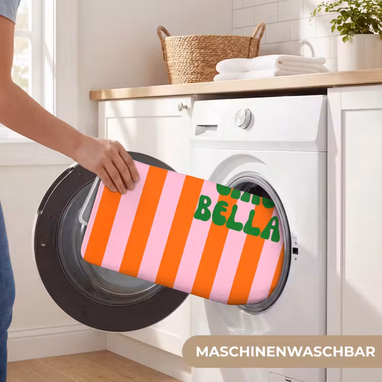 Strepen - Oranje - Verticaal - Ciao bella Badmat middel -USP_WasbaarDE