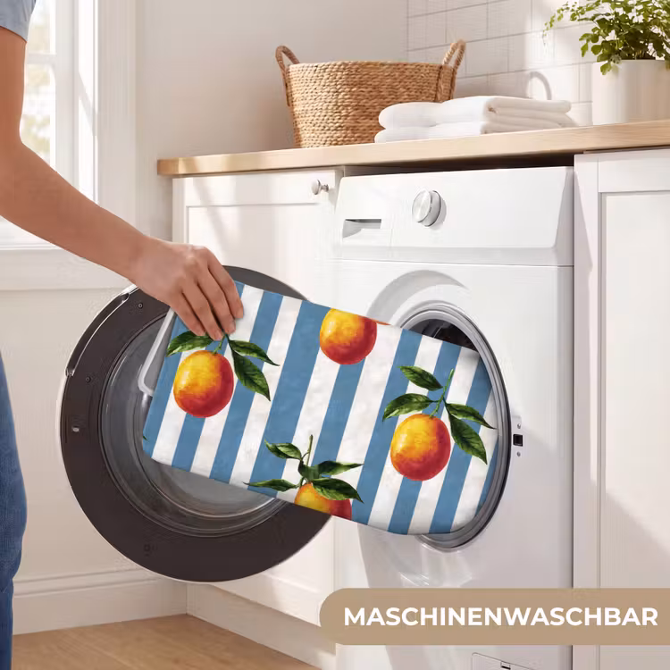Strepen - Citroen - Blauw Badmat middel 997 -USP_WasbaarDE