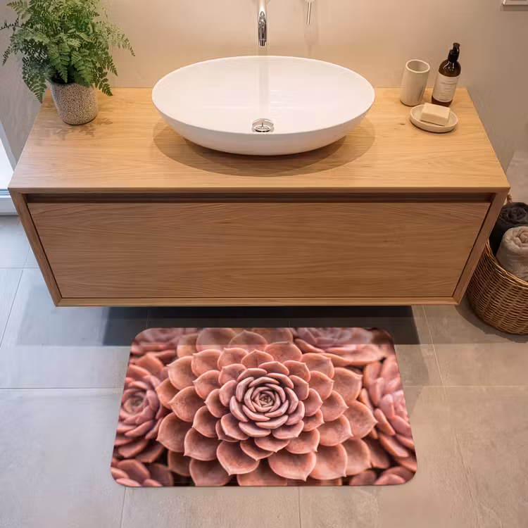 Vetplant - Organisch - Roze Badmat middel -sfeer1