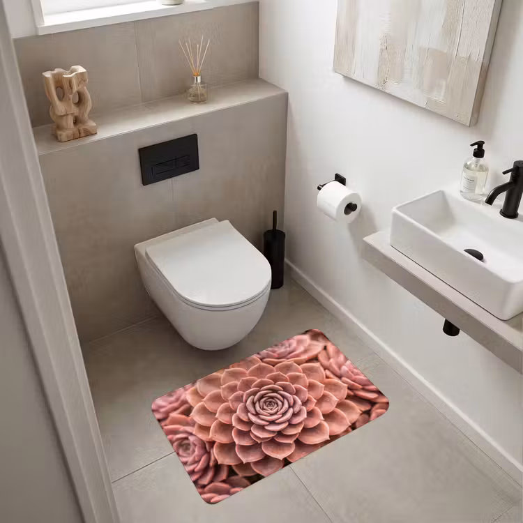 Vetplant - Organisch - Roze Badmat middel -sfeer4