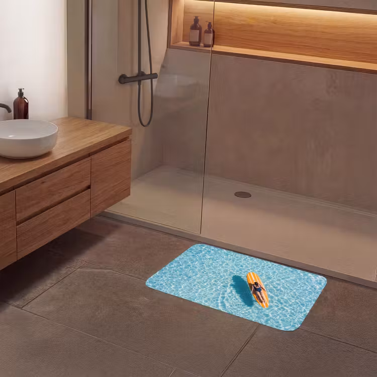 Surfboard - Water - Badpak - Oranje Badmat middel -sfeer2