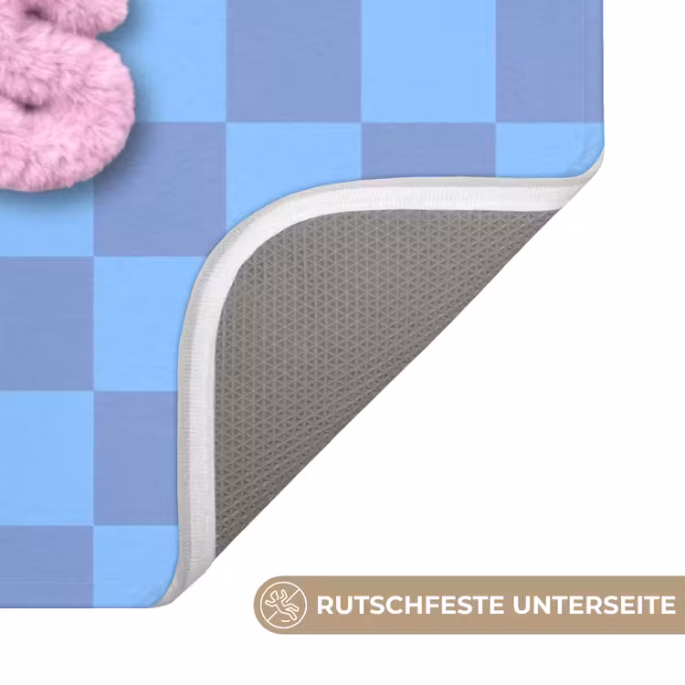 Sweet dreams - Vierkanten - Roze - Blauw Badmat middel -USP_AntislipDE