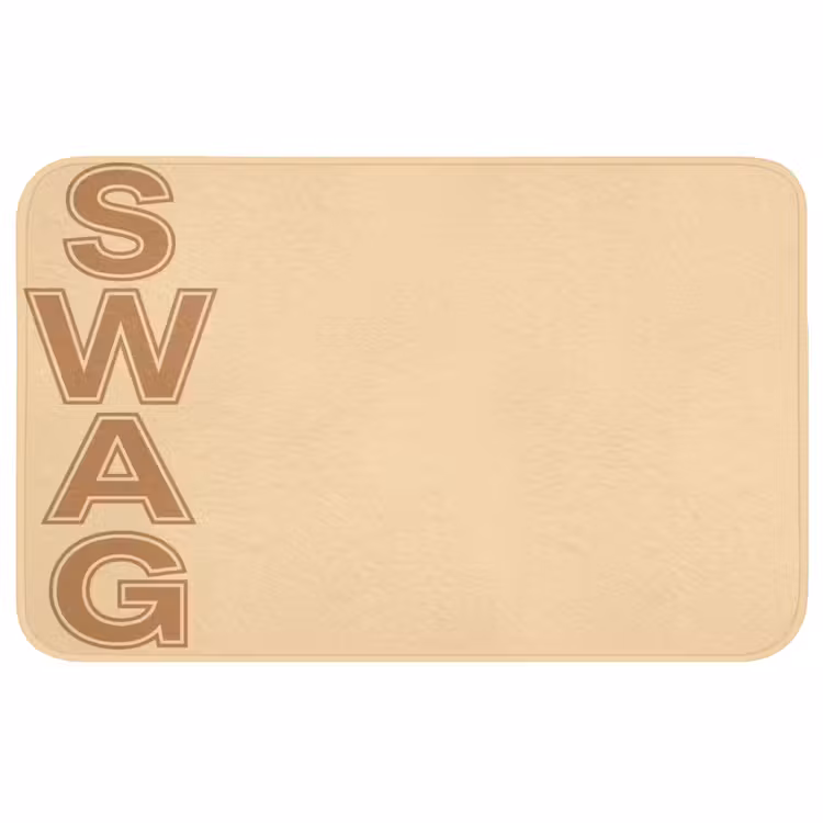 Swag - Bruin - Beige Badmat middel -3d