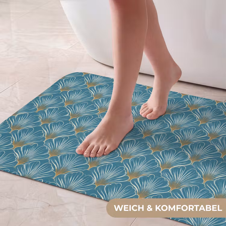 Symmetrisch - Patroon - Blauw Badmat middel 997 -USP_ZachtDE