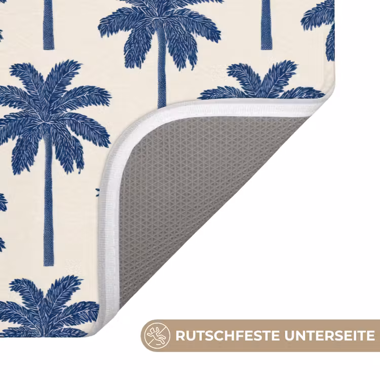 Symmetrisch - Palm - Blauw Badmat middel 997 -USP_AntislipDE