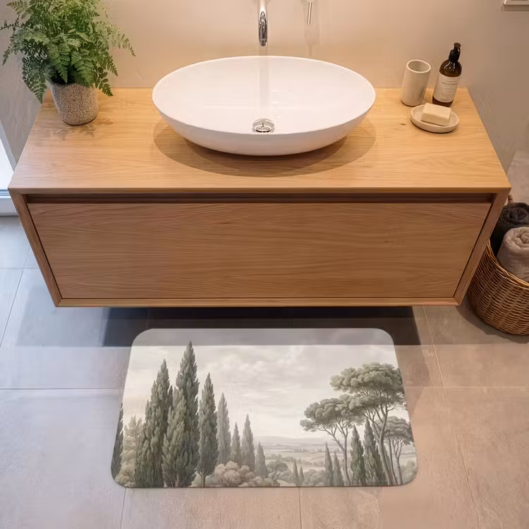 Vallei - Bos - Natuur - Groen Badmat middel -sfeer1