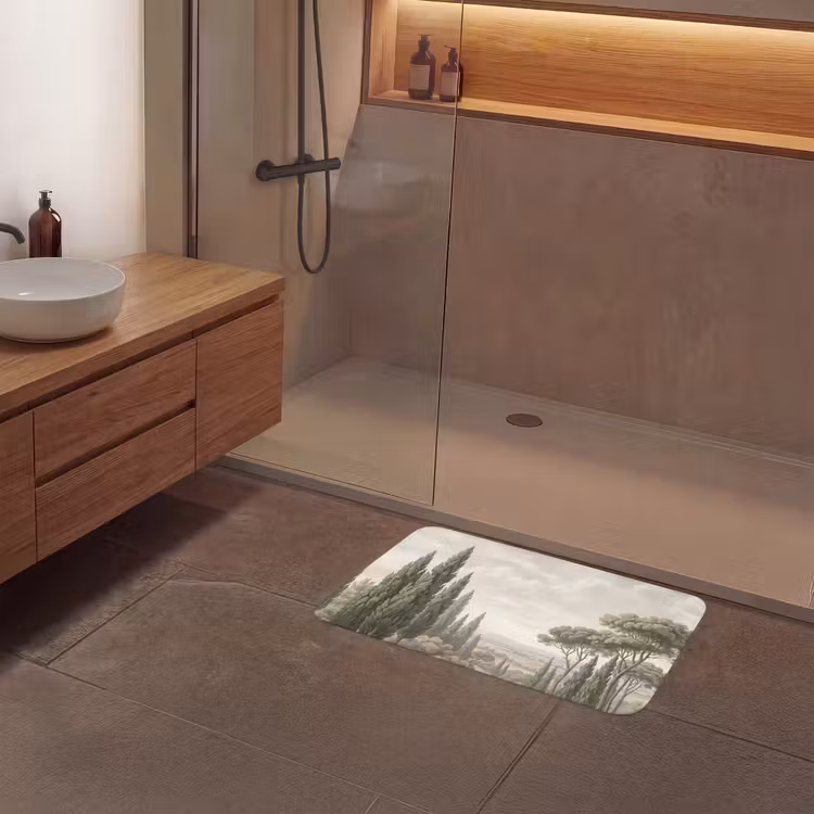 Vallei - Bos - Natuur - Groen Badmat middel -sfeer2