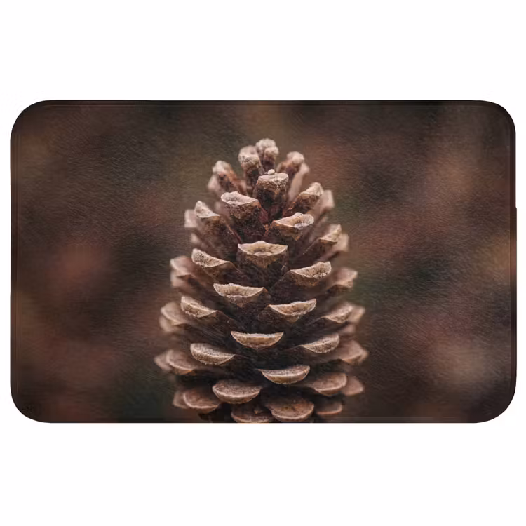 Dennenappel - Bos - Herfst - Bruin - Sfeervol Badmat middel -3d