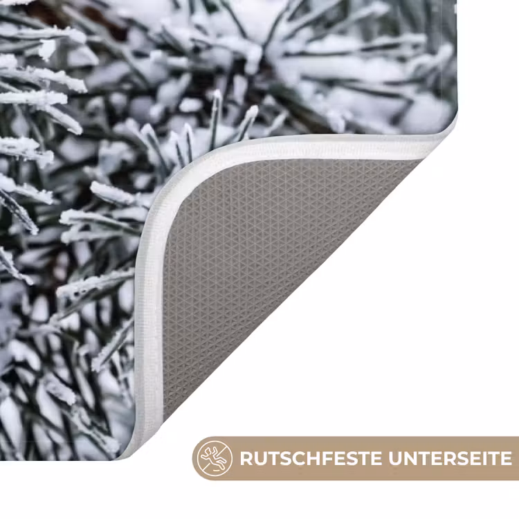 Dennenappel - Tak - Sneeuw - Winter - Sfeervol Badmat middel -USP_AntislipDE