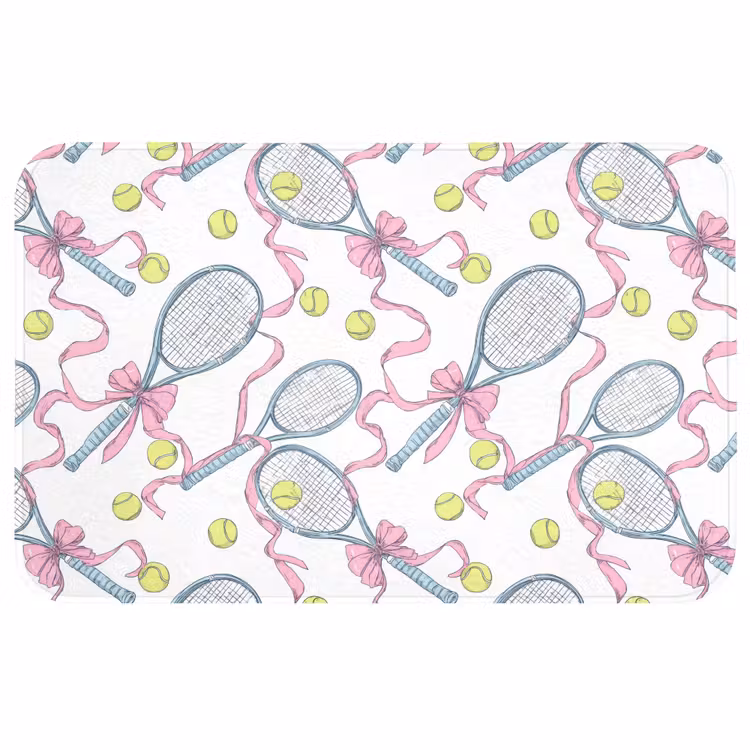 Tennis - Strikken - Kleurrijk Badmat middel 997 -3d