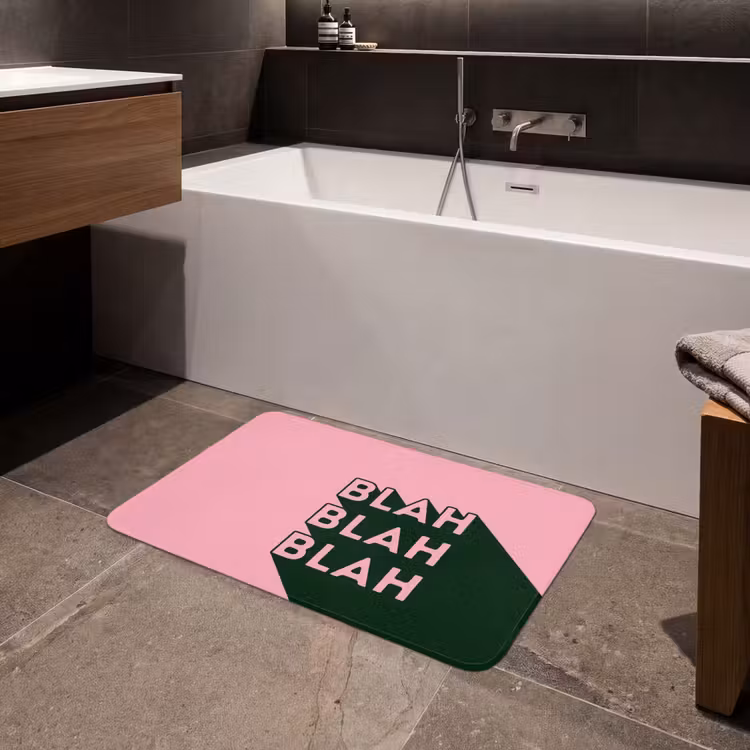 Tekst - Grafisch - Groen - Schaduw Badmat middel -sfeer3