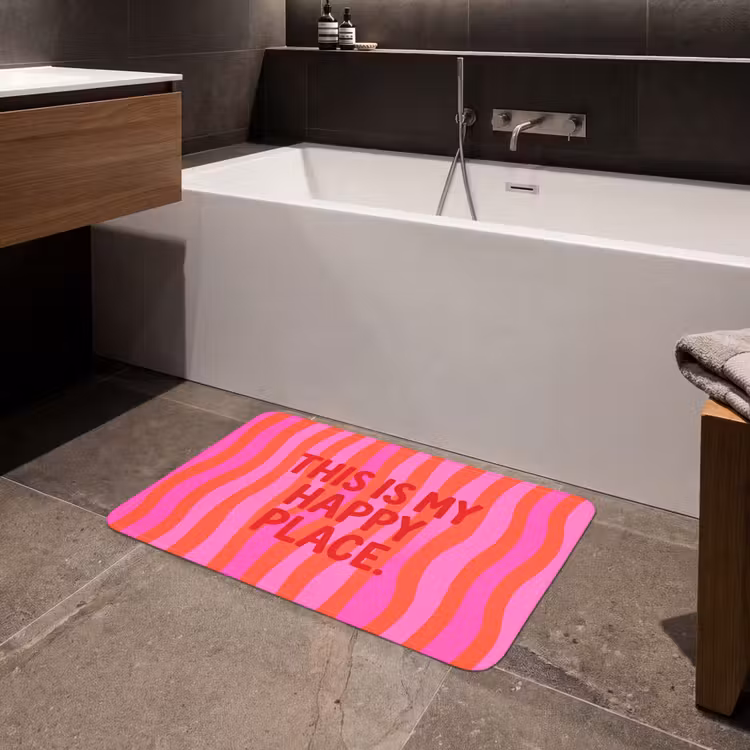 Tekst - Modern - Kleurrijk Badmat middel -sfeer3