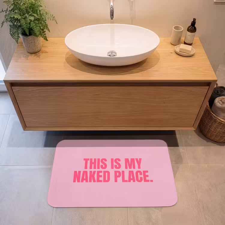 Tekst - Modern - Roze Badmat middel -sfeer1