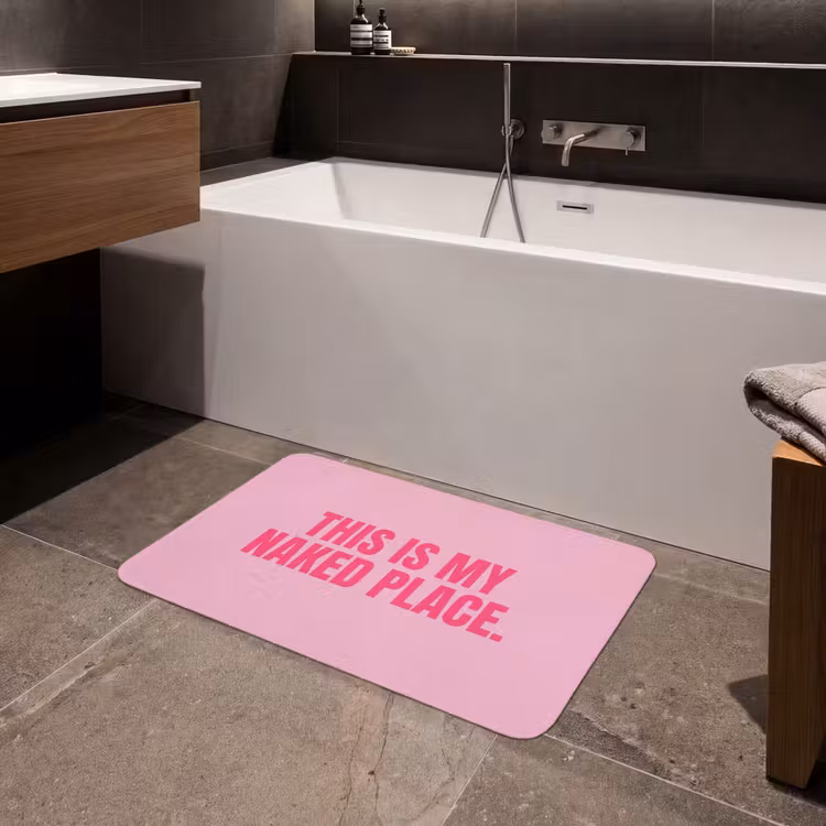 Tekst - Modern - Roze Badmat middel -sfeer3