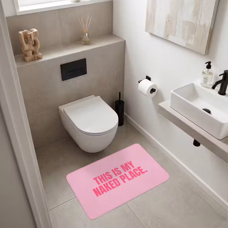 Tekst - Modern - Roze Badmat middel -sfeer4