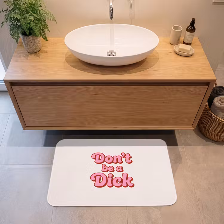 Tekst - Boodschap - Roze Badmat middel -sfeer1